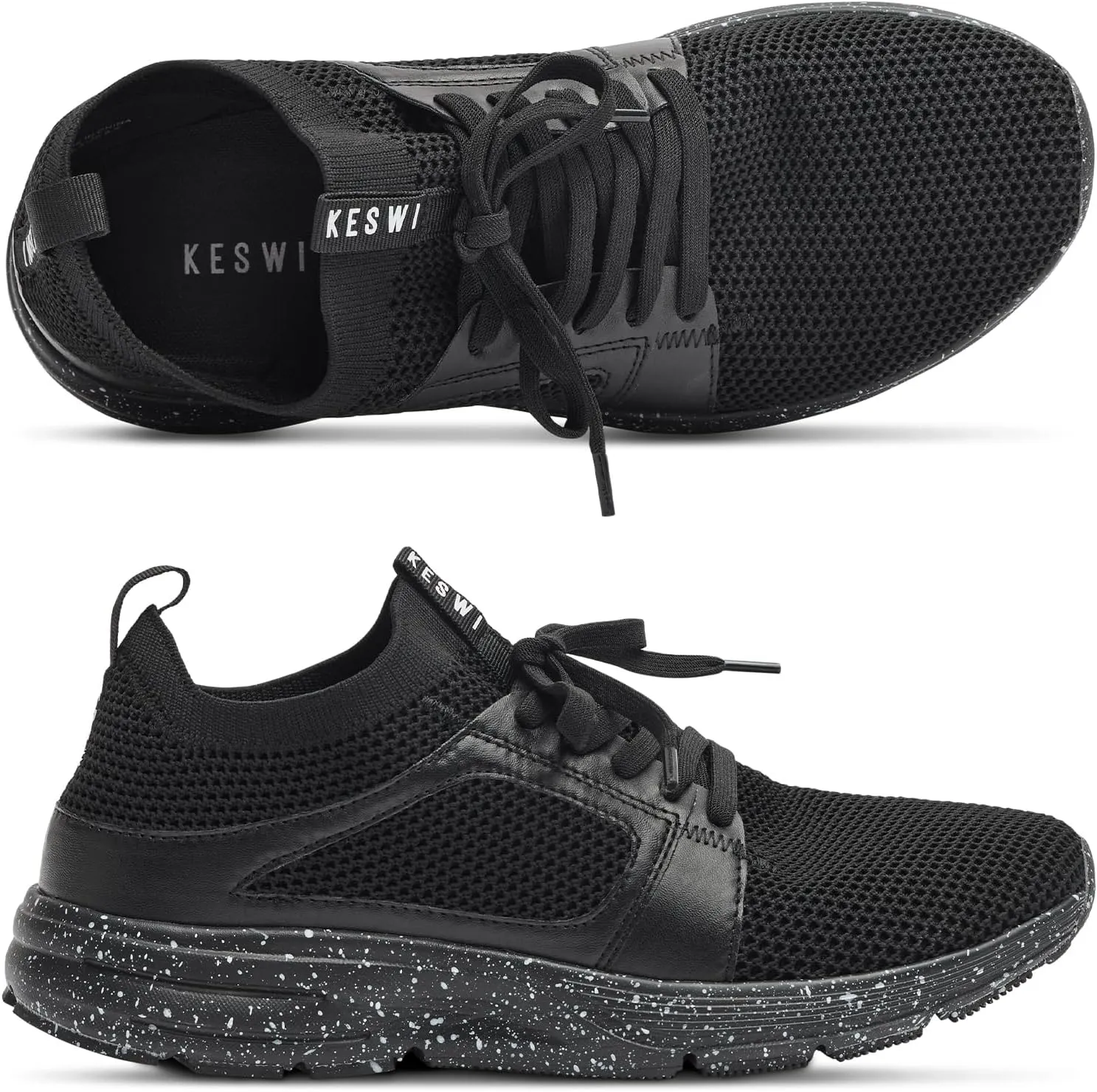 KESWI Athletic Lace Up Shoe with Removable Insole – Slip Resistant, Eco-Friendly Footwear – Work Shoes, Nurse Shoes