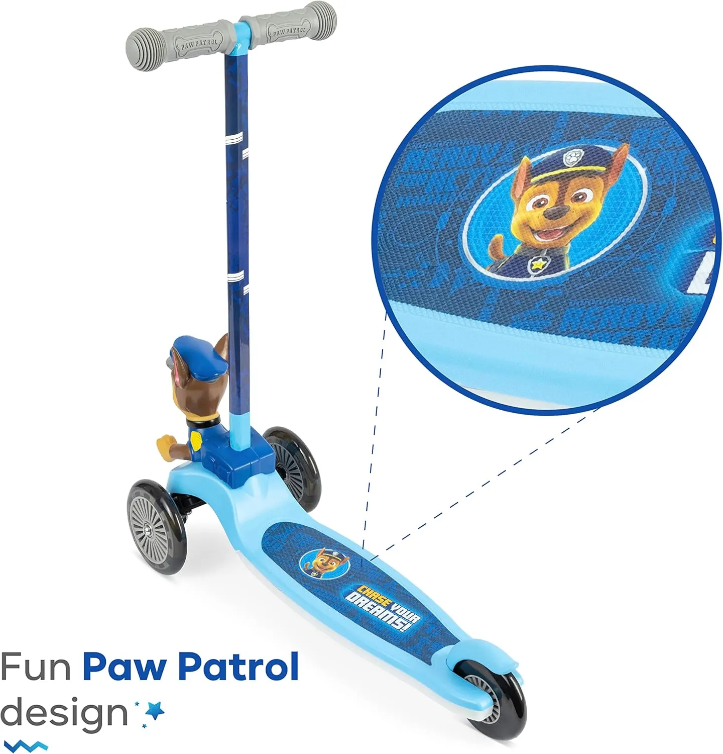 Kick Scooter for Kids, Self-Balancing 3 Wheeled Scooter with Light Up Wheels & Deck, Extra Wide Anti-Slip Deck, Rear Brake, Lean to Steer, Lightweight Design, for Kids 3 and Up, 75 LB Limit