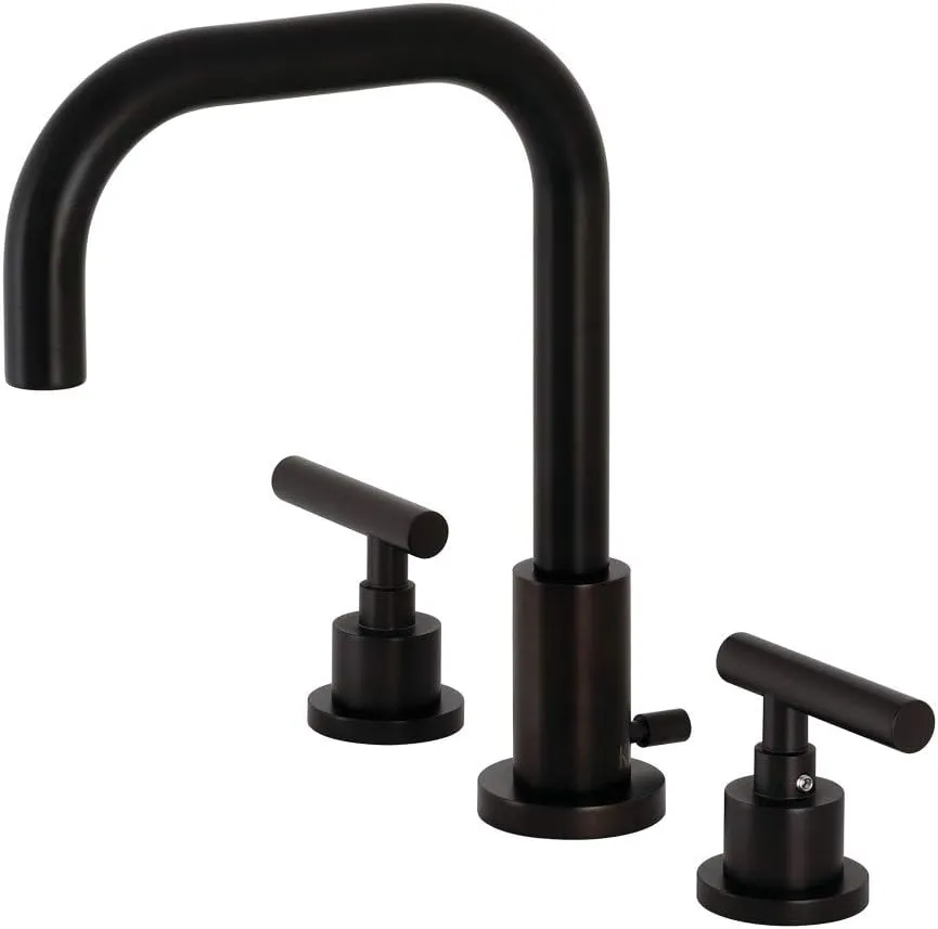 Kingston Brass FSC8935CML Manhattan Widespread Bathroom Faucet with Brass Pop-Up, 9.5 x 6.81 x 2.5, Oil Rubbed Bronze