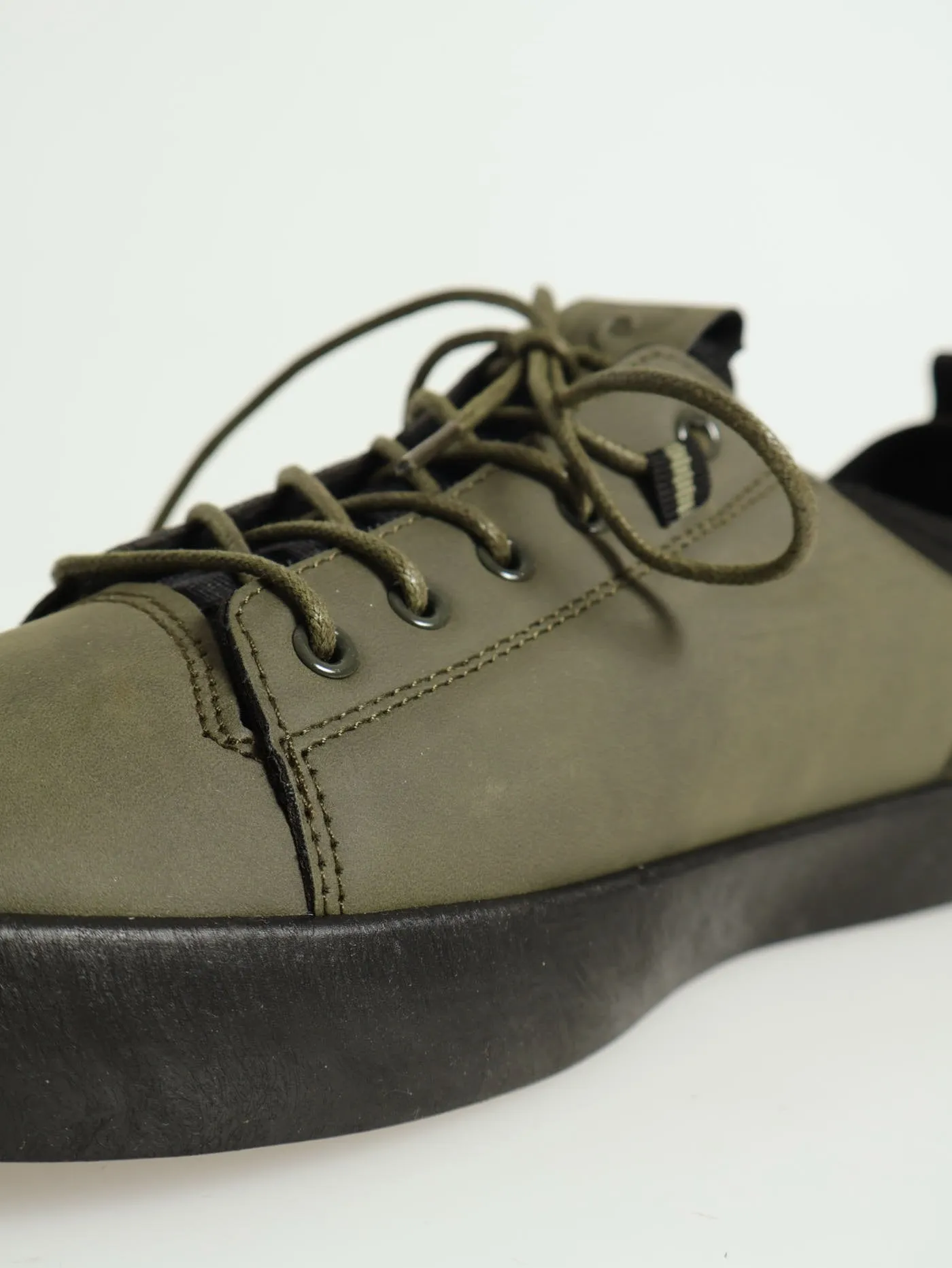 Knit Collar Basic Sneaker - Olive