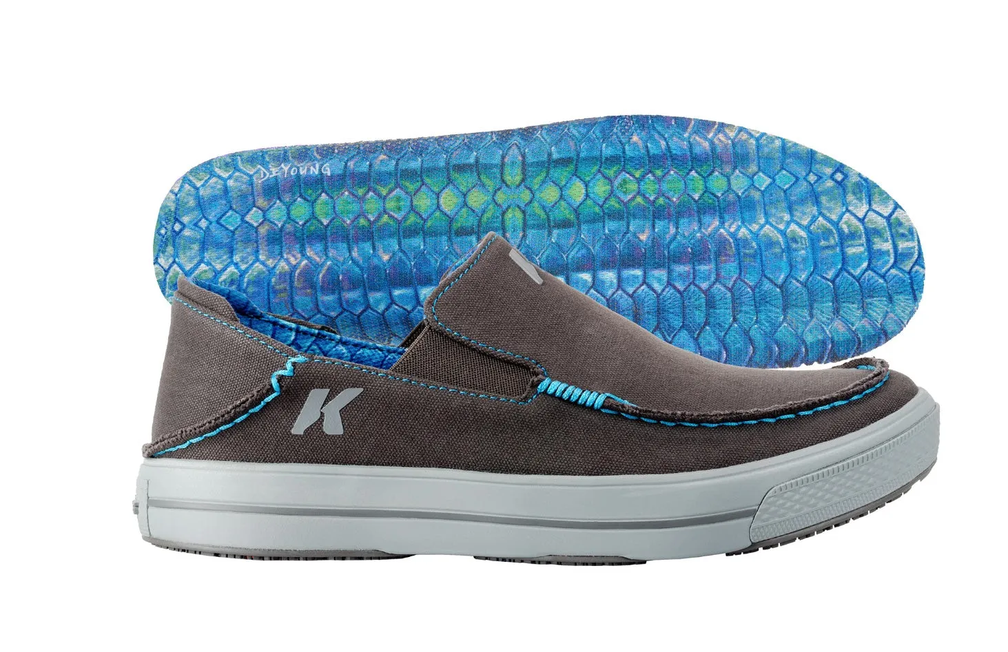 Korkers Fish Moc Tarpon w/ Fixed Kling-On Deck Soles, Black Olive