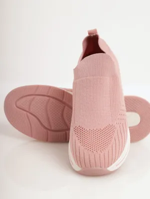 Ladies Knit Slip-On Sneaker - Blush