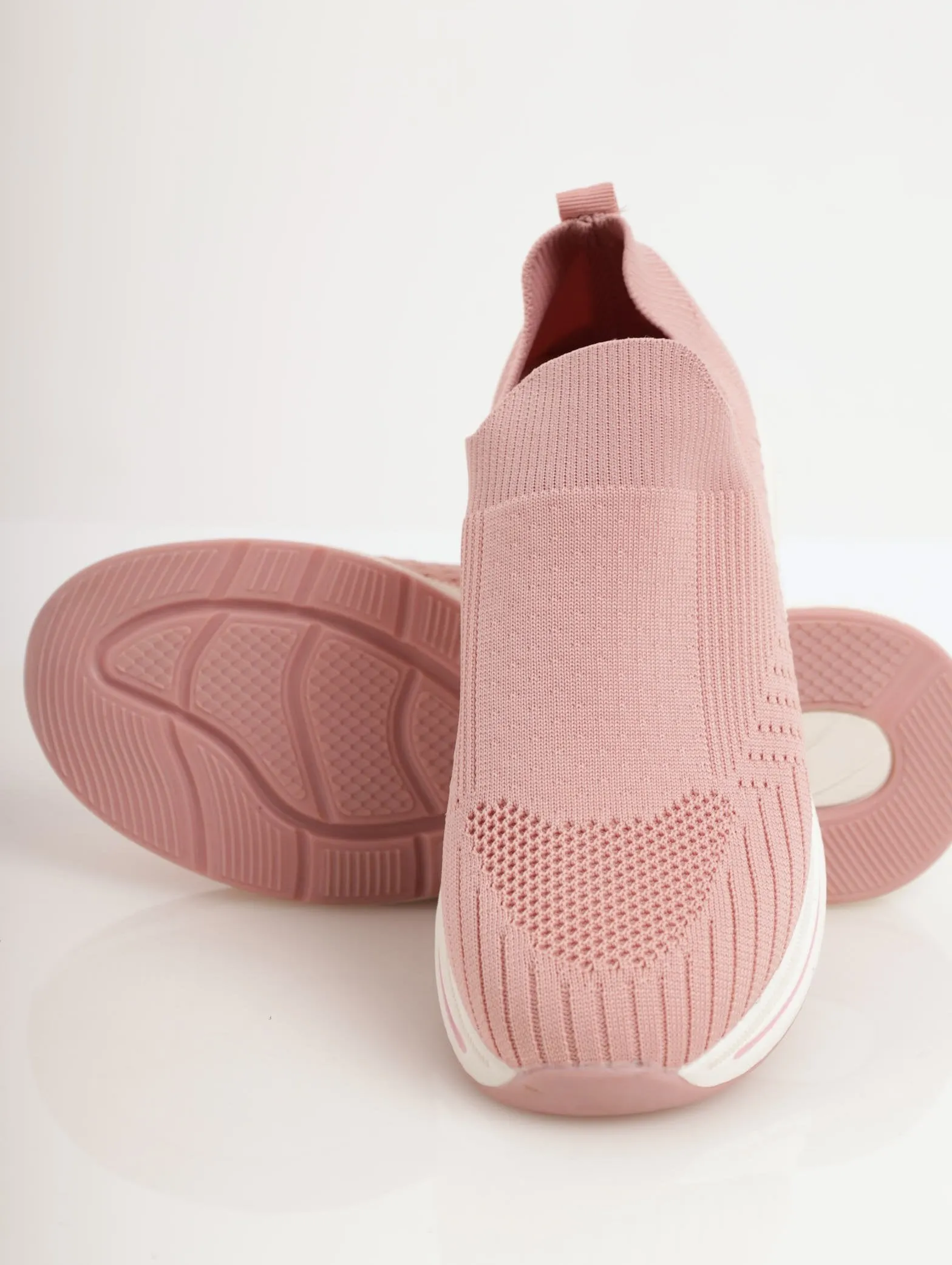 Ladies Knit Slip-On Sneaker - Blush