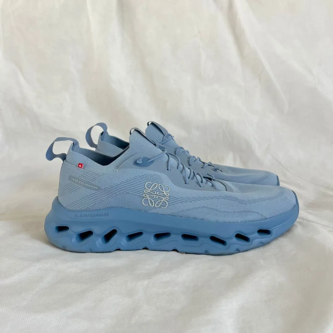 Loewe x On Cloudtilt Light Blue Stretch Recycled-Knit Sneaker Shoes, 45