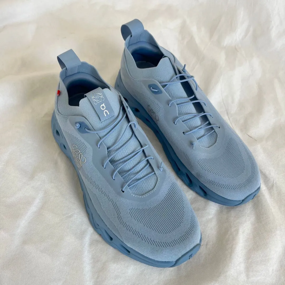 Loewe x On Cloudtilt Light Blue Stretch Recycled-Knit Sneaker Shoes, 45