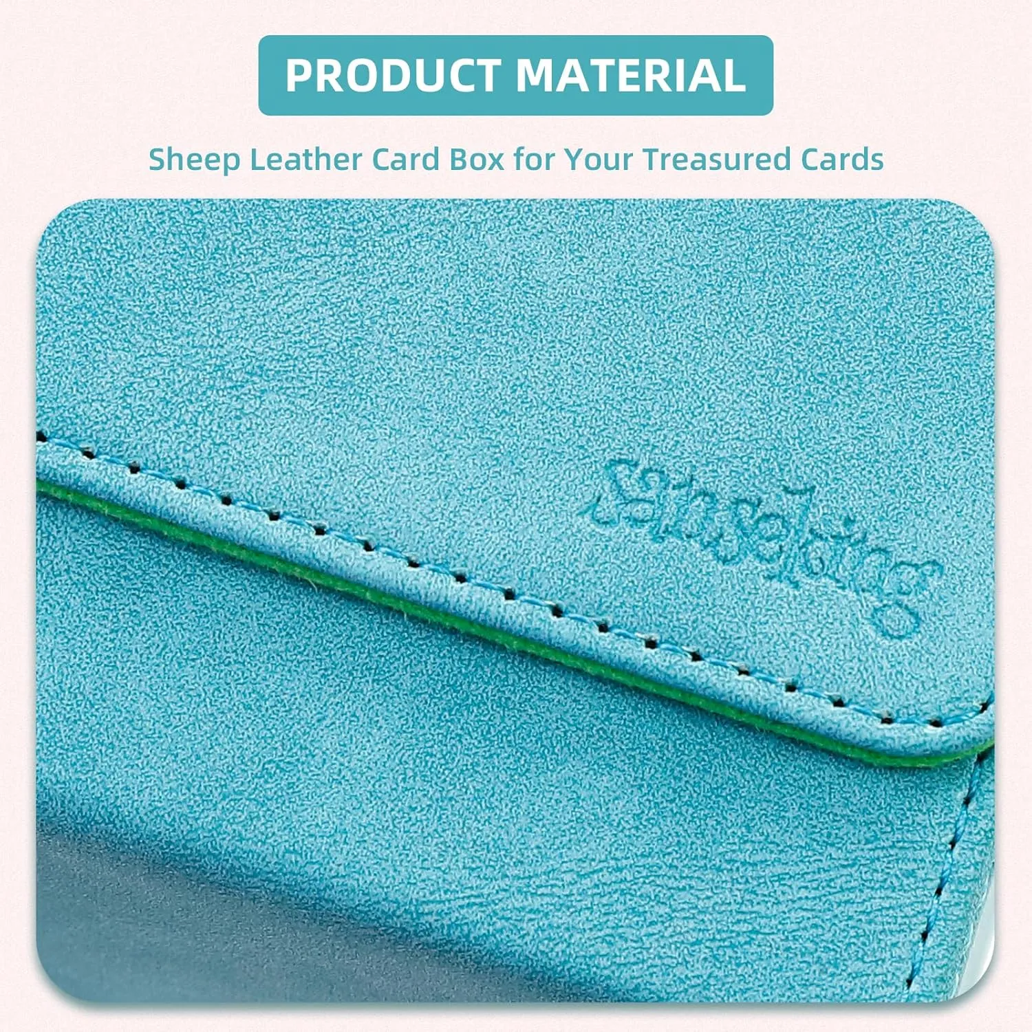 Magic Card Deck Box for MTG Single Deck Card Box fits 100  TCG Sleeved Cards Soft Leather Card Box Top loading Card Boxes Magic Gift for MTG TCG CCG (Horizontal,Cyan)