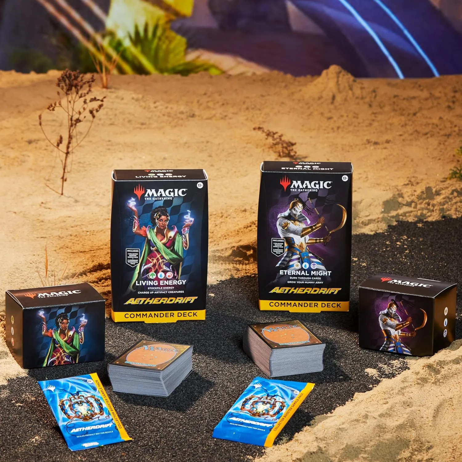 Magic The Gathering Aetherdrift Commander Deck Bundle - 2 of Each Deck (2 Living Energy   2 Eternal Might)