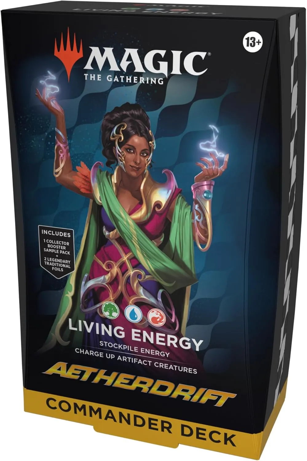 Magic The Gathering Aetherdrift Commander Deck - Living Energy (100-Card Deck, 2-Card Collector Booster Sample Pack   Accessories)