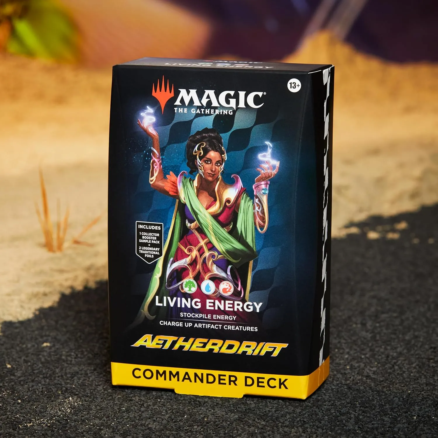 Magic The Gathering Aetherdrift Commander Deck - Living Energy (100-Card Deck, 2-Card Collector Booster Sample Pack   Accessories)