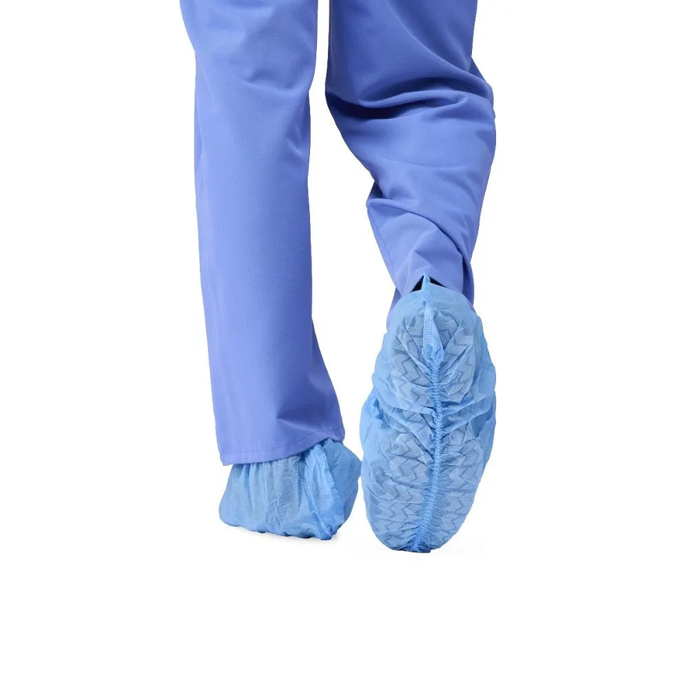 Medline Spunbond Polypropylene Nonskid Shoe Covers, Blue, Size Regular, Case of 300