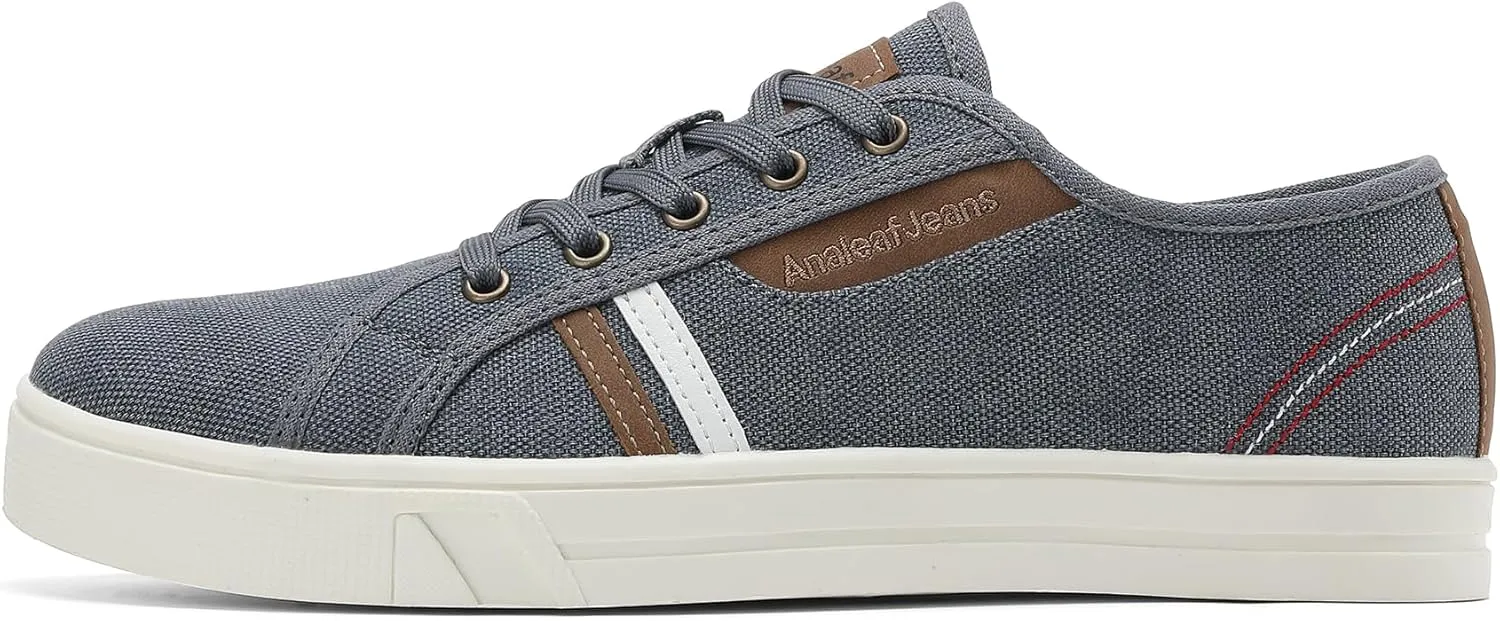 Mens Canvas Sneakers Casual Shoes Low Top Lace Up Shoes