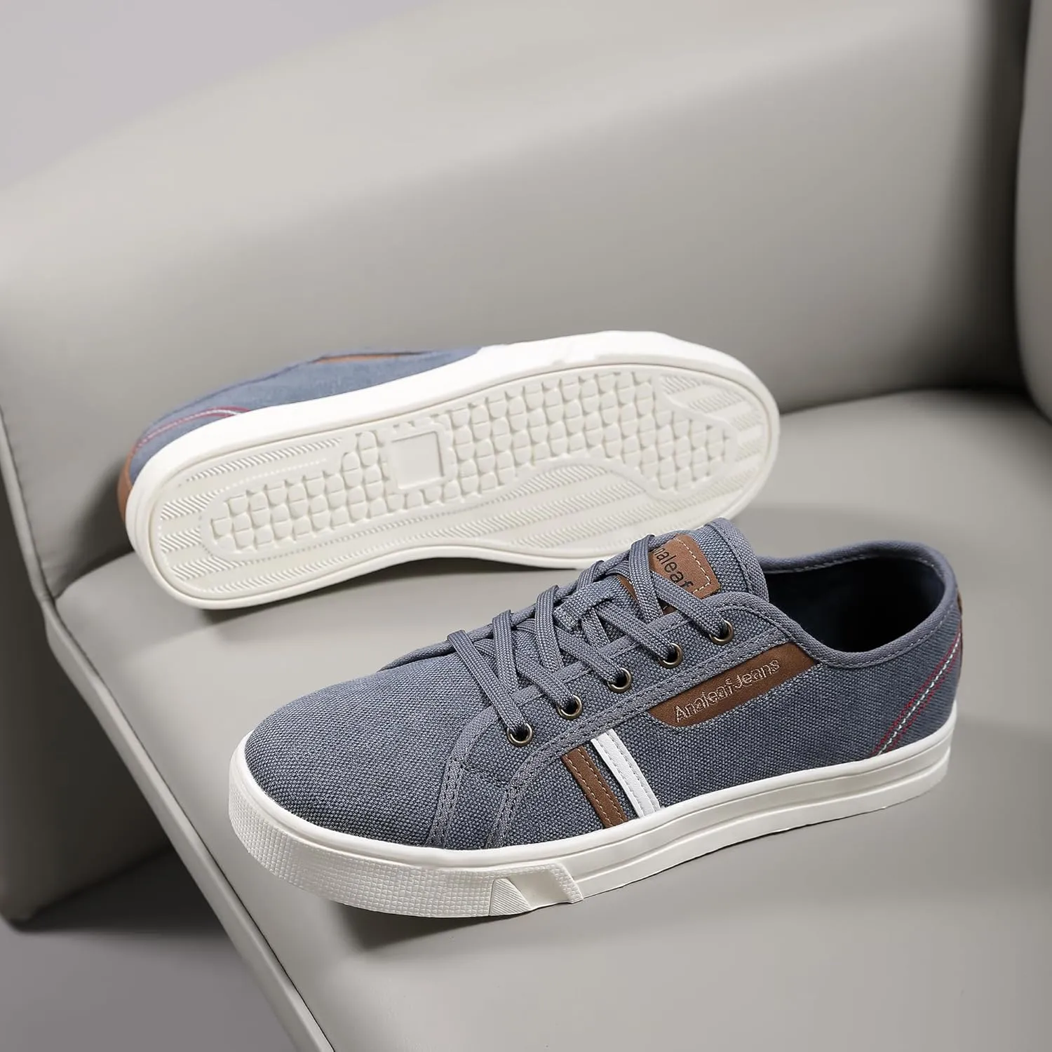 Mens Canvas Sneakers Casual Shoes Low Top Lace Up Shoes