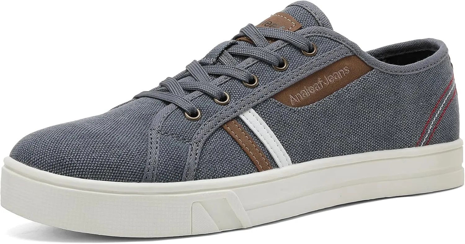 Mens Canvas Sneakers Casual Shoes Low Top Lace Up Shoes