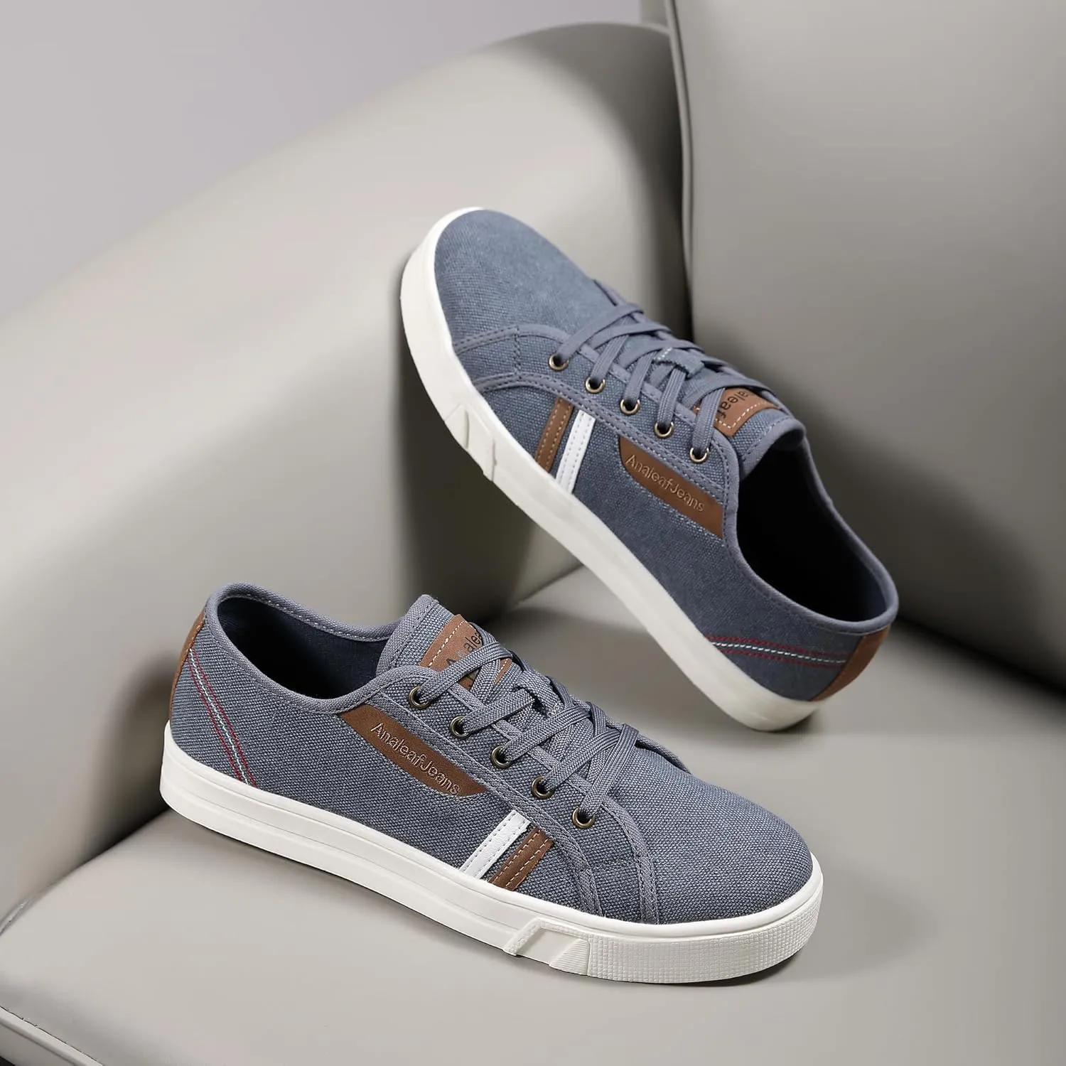 Mens Canvas Sneakers Casual Shoes Low Top Lace Up Shoes
