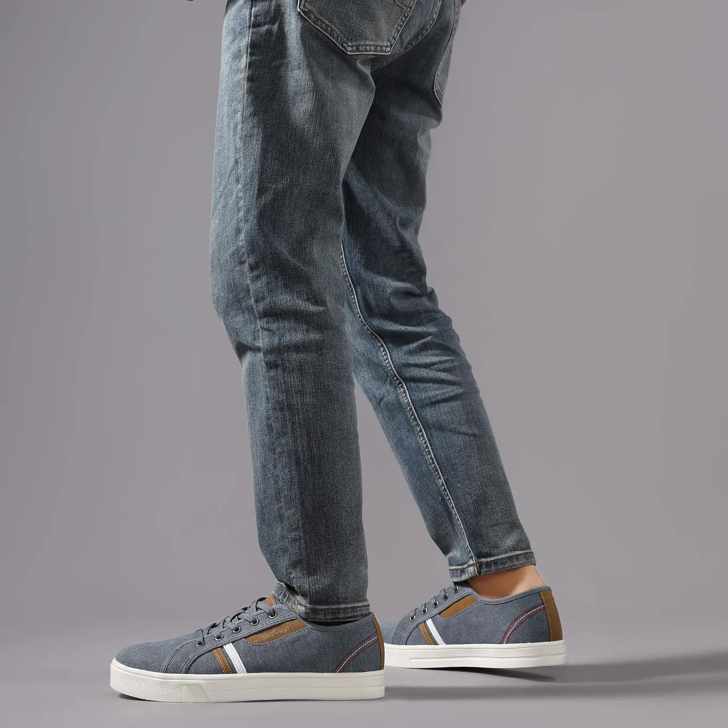 Mens Canvas Sneakers Casual Shoes Low Top Lace Up Shoes