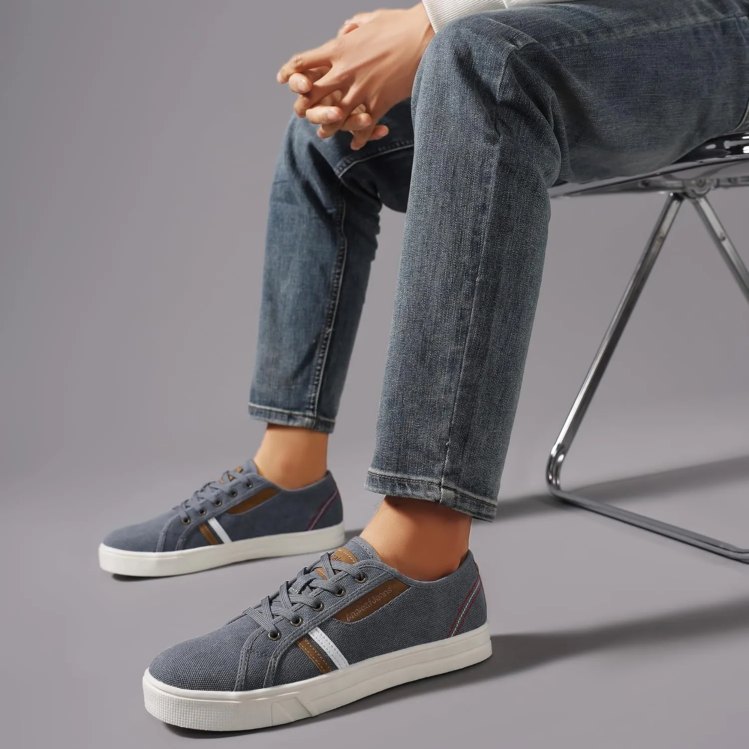 Mens Canvas Sneakers Casual Shoes Low Top Lace Up Shoes