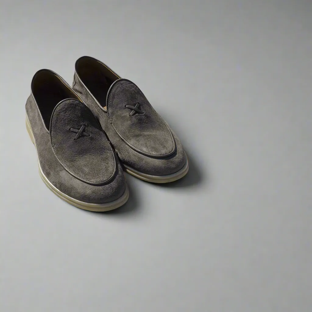 Men's Grigio Suede Viaggio Loafer From Del Toro Shoes