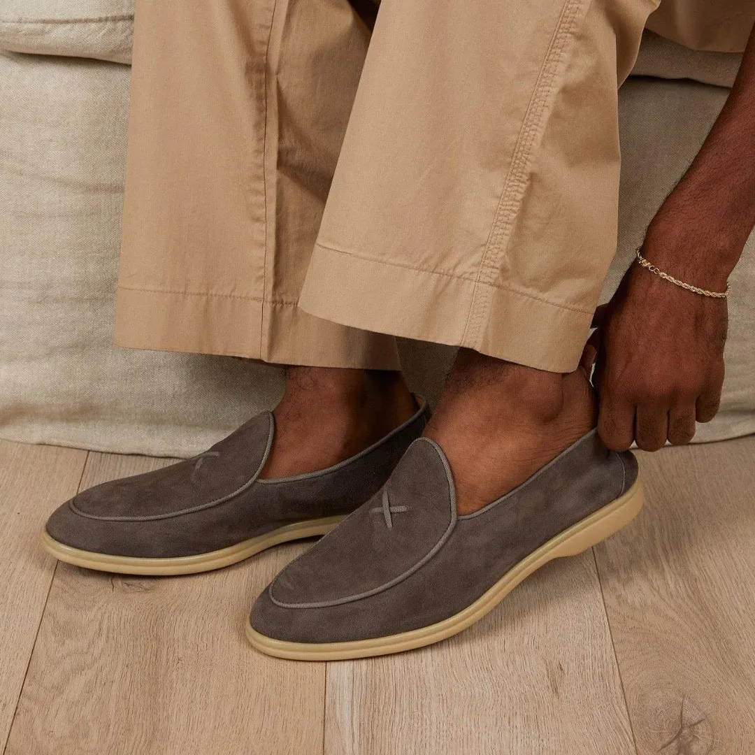 Men's Grigio Suede Viaggio Loafer From Del Toro Shoes