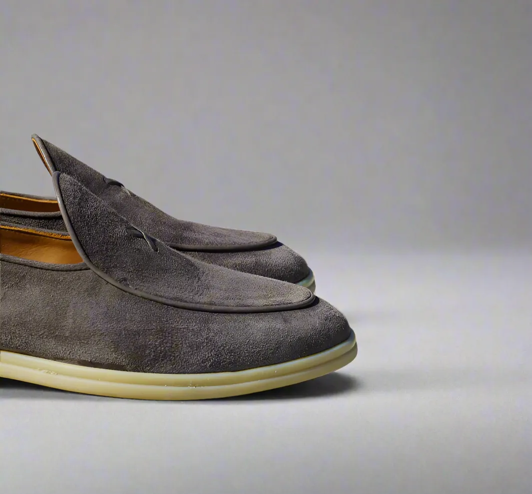 Men's Grigio Suede Viaggio Loafer From Del Toro Shoes
