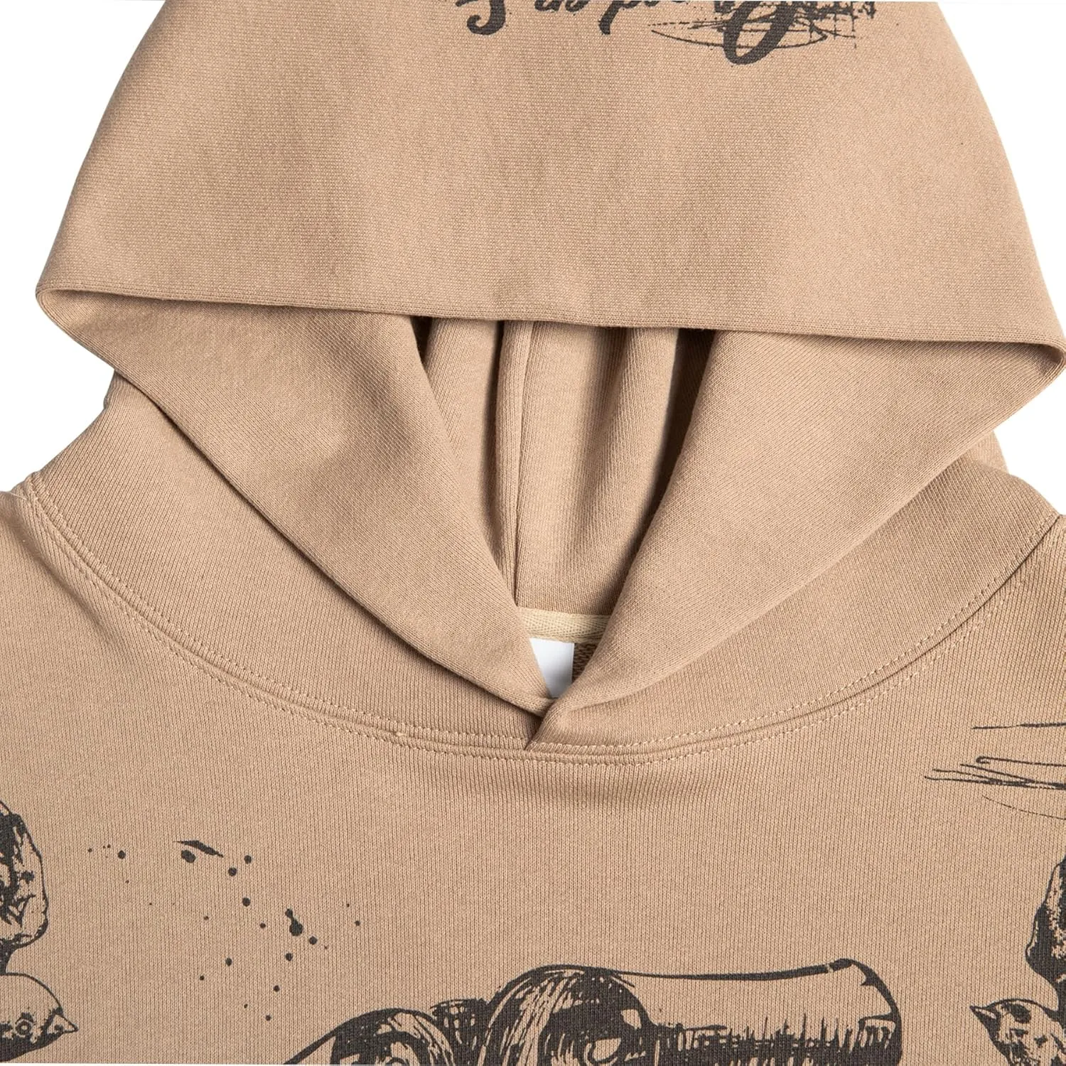 Men's Jesus Disciple Print - Sundays Off Edition Hoodies Casual Oversized Vintage Sweatshirts Khaki