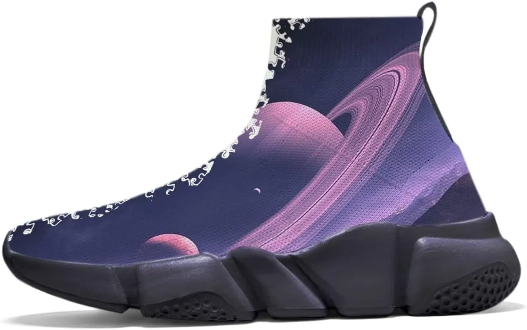 Men's Lightweight Running Shoes Casual Tennis Sports Breathable Knit Walking Non-Slip On Socks Women Sneakers Starry Sky Painted Graffiti