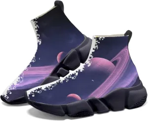 Men's Lightweight Running Shoes Casual Tennis Sports Breathable Knit Walking Non-Slip On Socks Women Sneakers Starry Sky Painted Graffiti