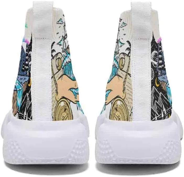 Men's Lightweight Running Shoes Casual Tennis Sports Breathable Knit Walking Non-Slip On Socks Women Sneakers Starry Sky Painted Graffiti