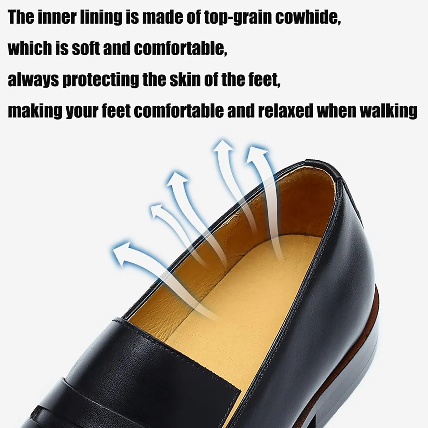 Men's Premium Business Casual Leather Shoe for Office, Wedding & Formal Events Breathable Oxfords with Arch Support