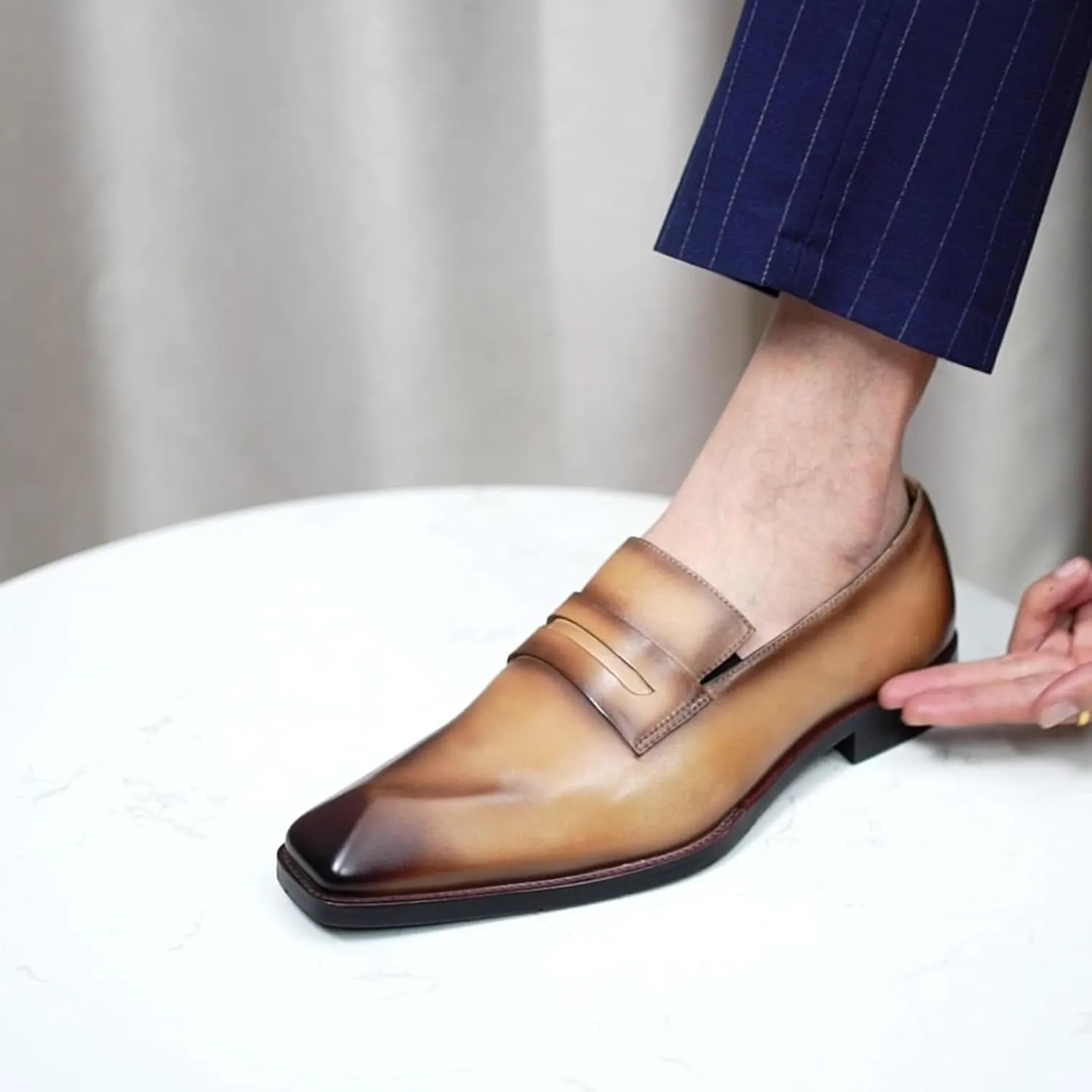 Men's Premium Business Casual Leather Shoe for Office, Wedding & Formal Events Breathable Oxfords with Arch Support