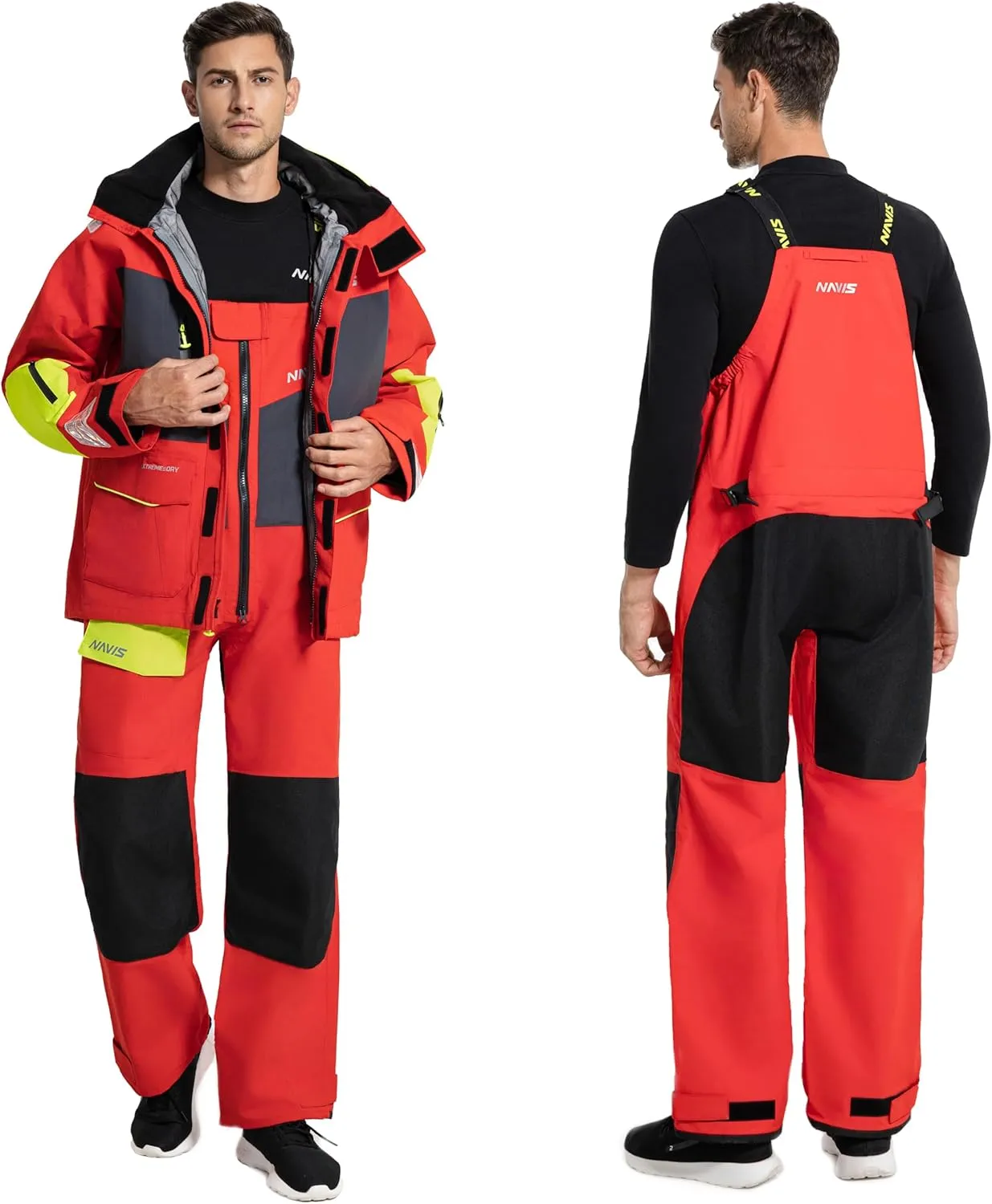 Men's Sailing Jacket & Bib Pants - Ocean PRO 3-Layer Shell, Waterproof, Breathable, Durable Combo Set