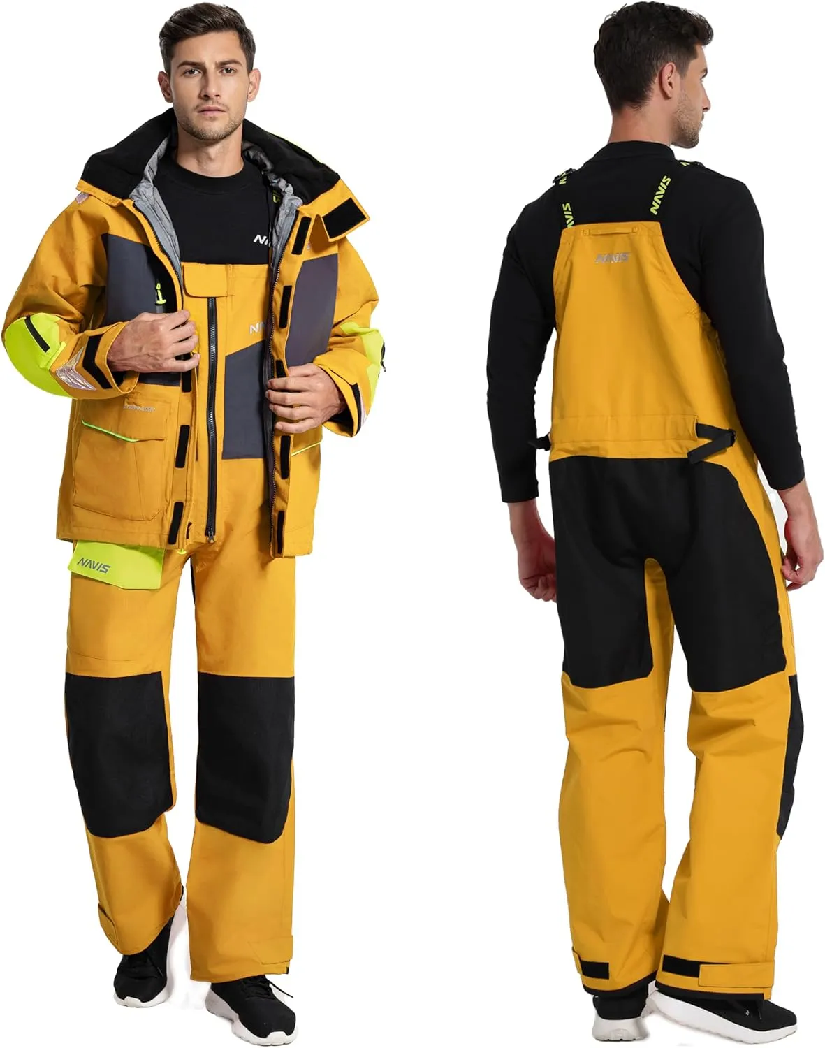 Men's Sailing Jacket & Bib Pants - Ocean PRO 3-Layer Shell, Waterproof, Breathable, Durable Combo Set