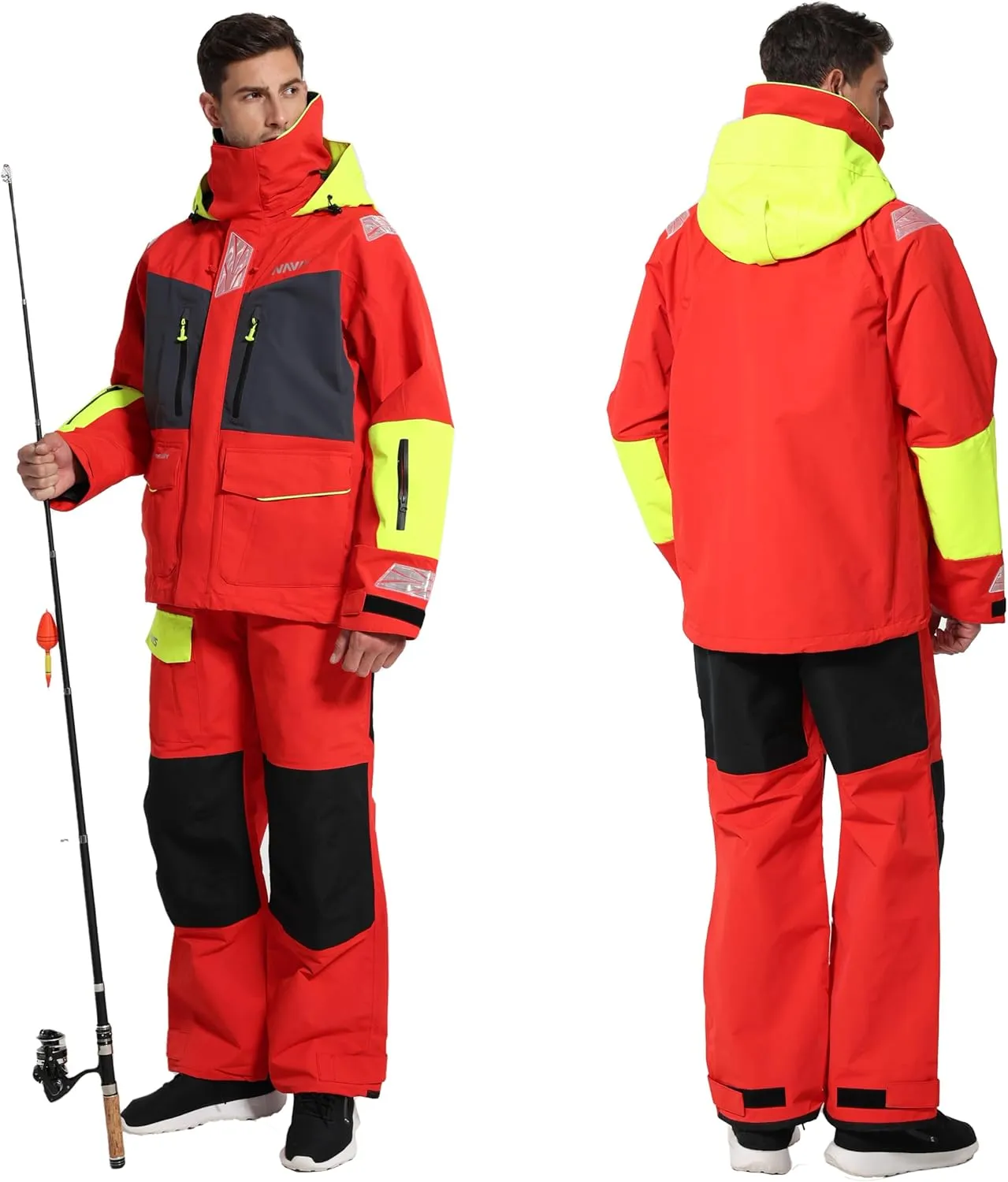 Men's Sailing Jacket & Bib Pants - Ocean PRO 3-Layer Shell, Waterproof, Breathable, Durable Combo Set