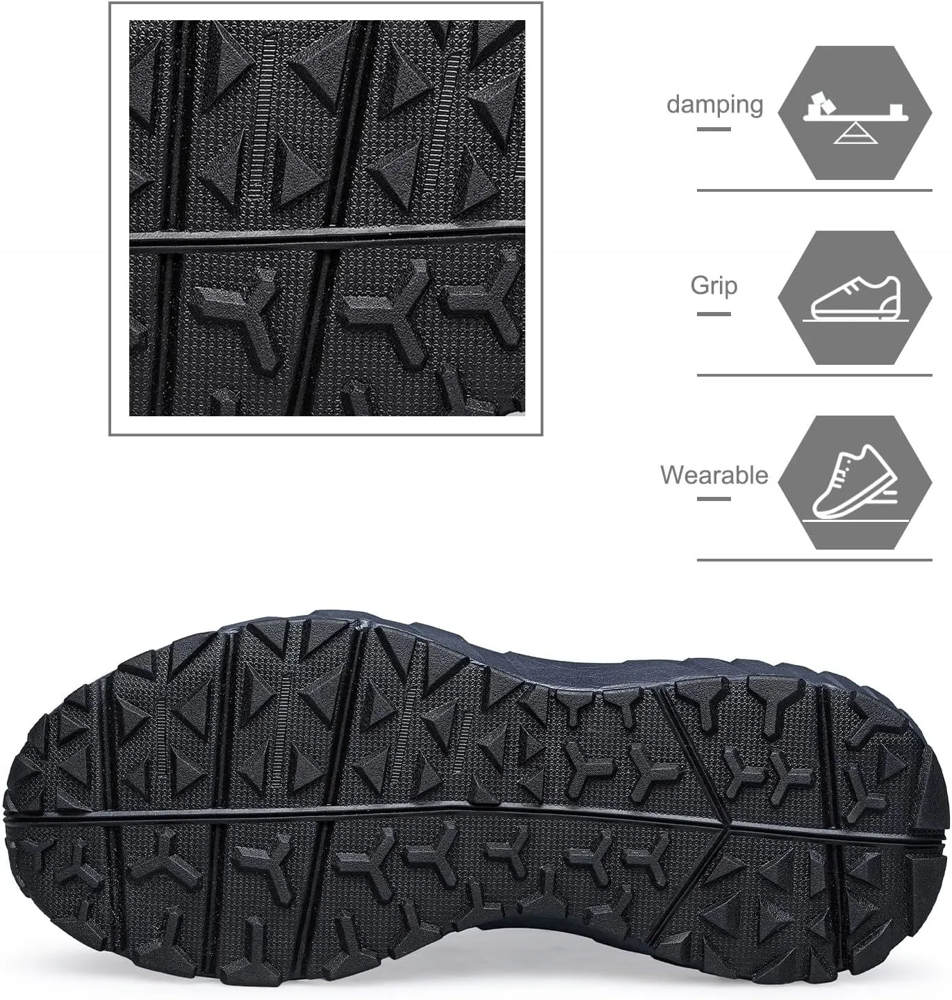Men's Walking Shoes Hands Free Slip On Sneaker Strap Running Tennis Shoes for Flat Feet Plantar Fasciitis Workout Shoes