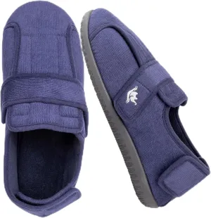 Men's Wide 80-D Memory Foam Diabetic Slippers with Adjustable Closures Breathable Washable Indoor/Outdoor House Shoe w/Anti Slip Sole