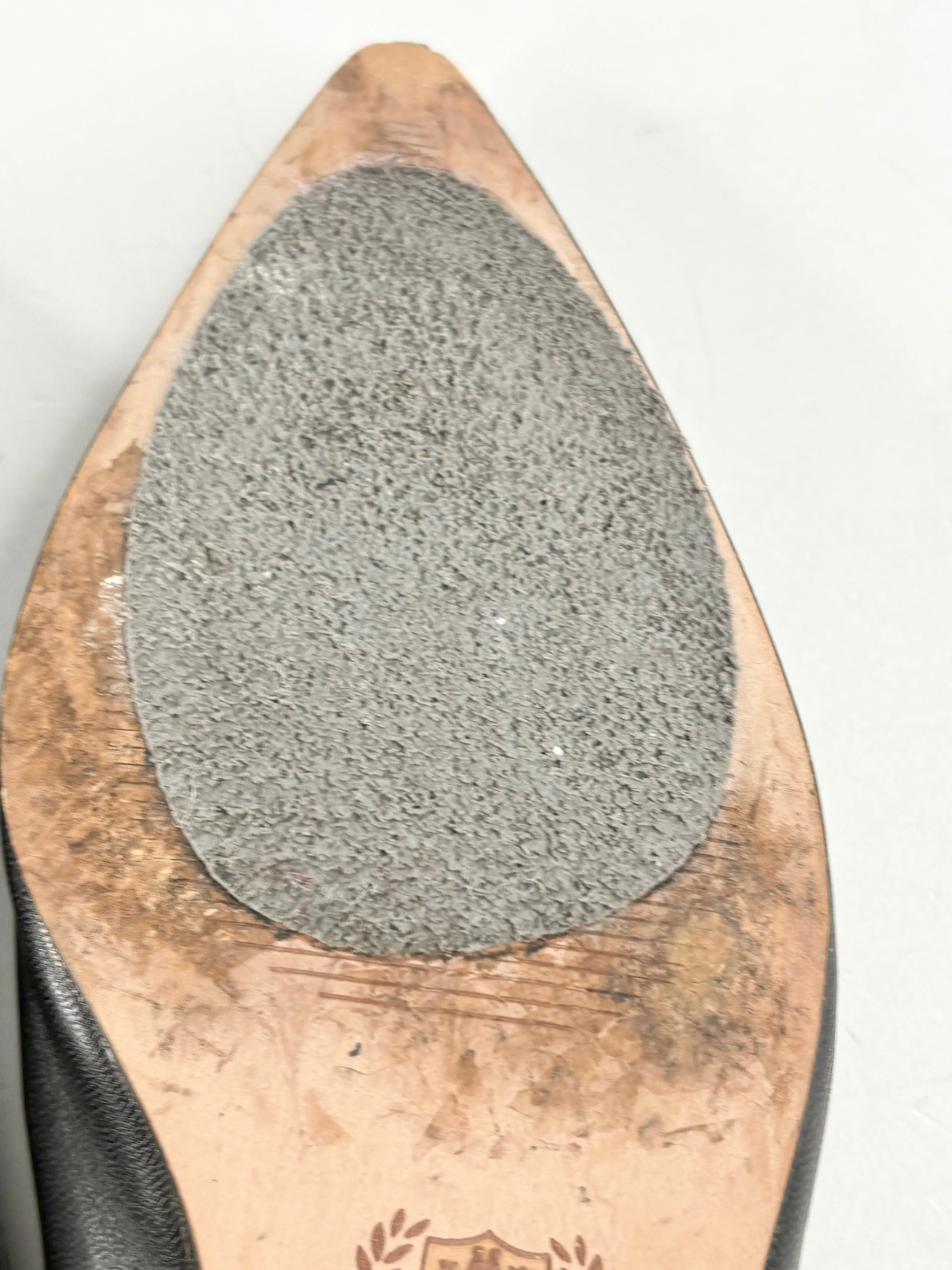 Mi Piaci Black Leather Point-Toe Slingback Mule Pumps - EU38