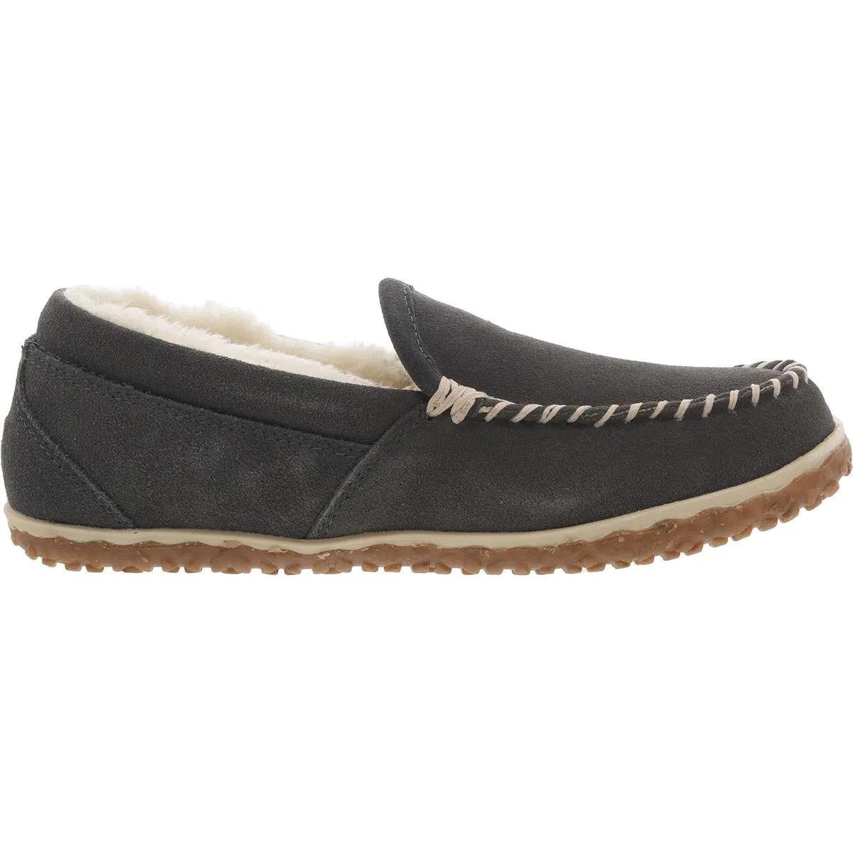 Minnetonka Womens Tempe Faux Fur Suede Loafer Slippers