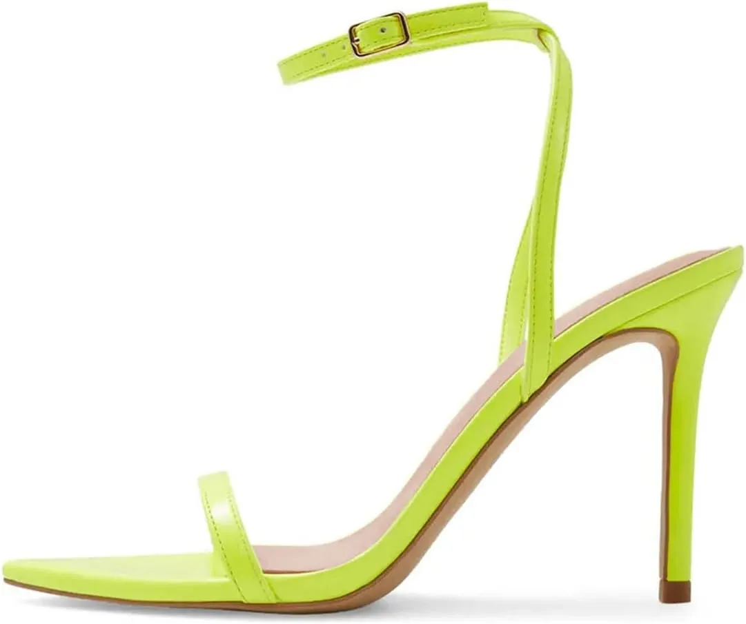 miss left Womens Open Pointed Toe Super High Heel Sandals Narrow Strap Buckle Stiletto Heels Pumps Chic Cocktail Club Dress Shoes Size 4-16 US