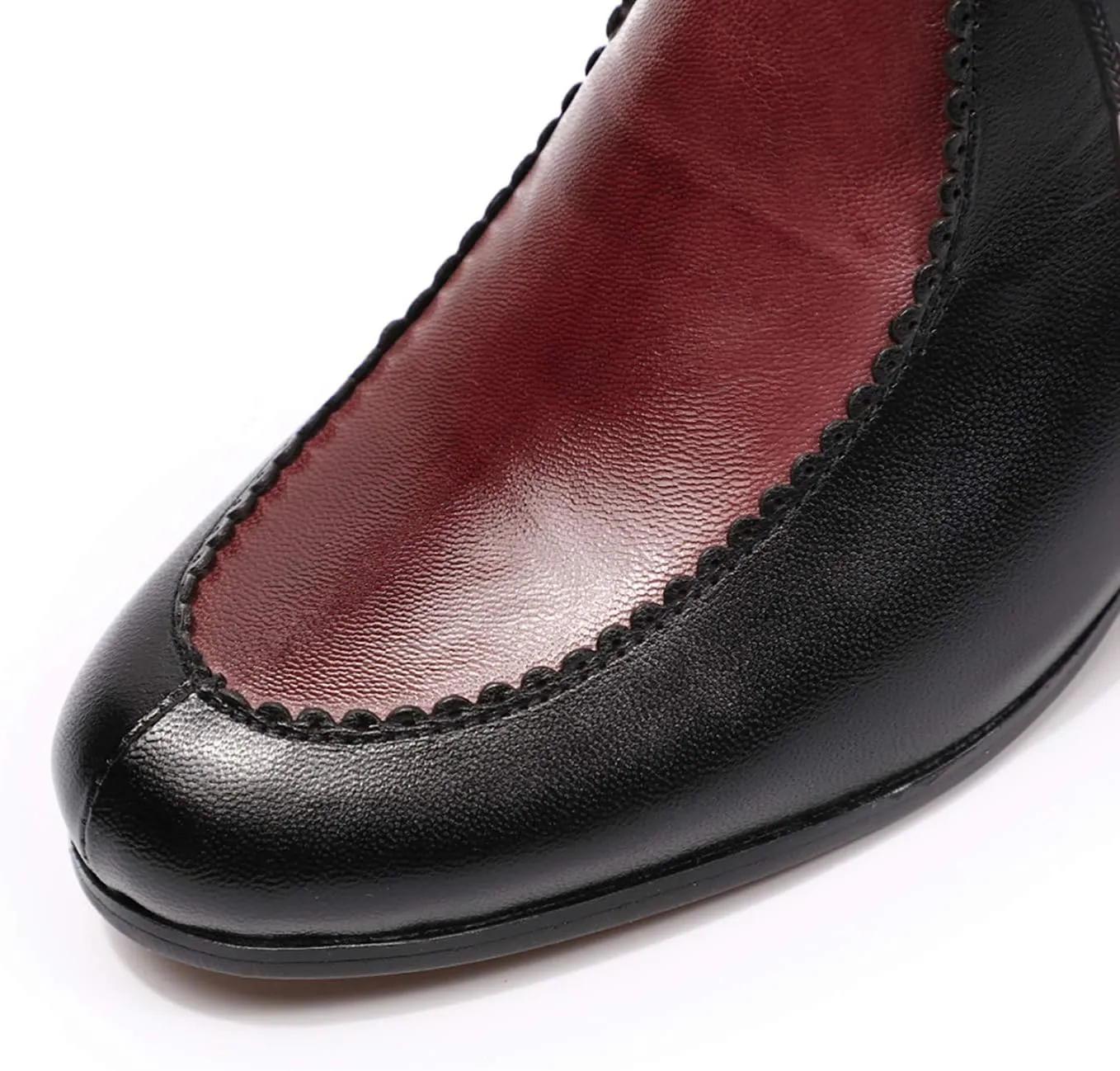 Mona flying Lace-up Leather Ankle Boots for Women Low Heel Fashion Tie up Dress Booties