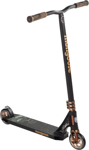 Mongoose Rise Freestyle Stunt Trick Scooter, For Kids Youth Adult Men Women Ages 8 Up, Lightweight Alloy Deck & Heavy-Duty Frame Up to 220 lbs., Bike-Style Grip, T-Bar Handlebar and High Impact Wheels