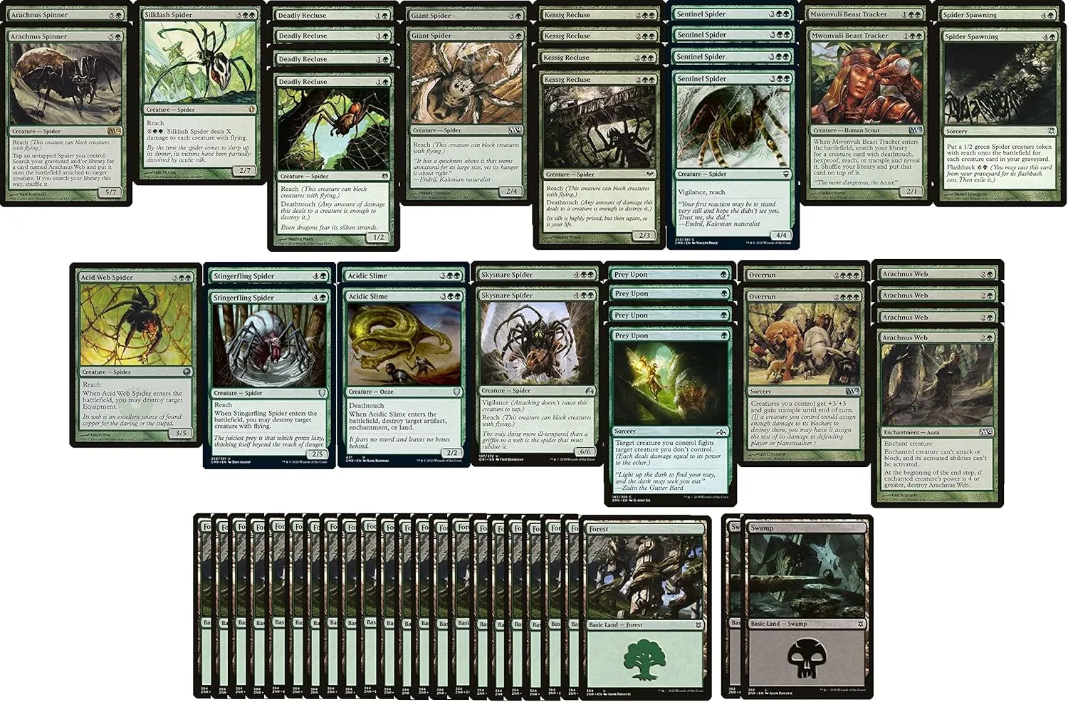 Mono Green Spider Deck - Modern Legal - Custom Built - Magic The Gathering - MTG - 60 Card