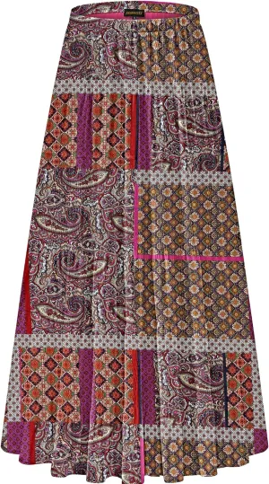 NASHALYLY Women's Chiffon Elastic High Waist Pleated A-Line Flared Maxi Skirts
