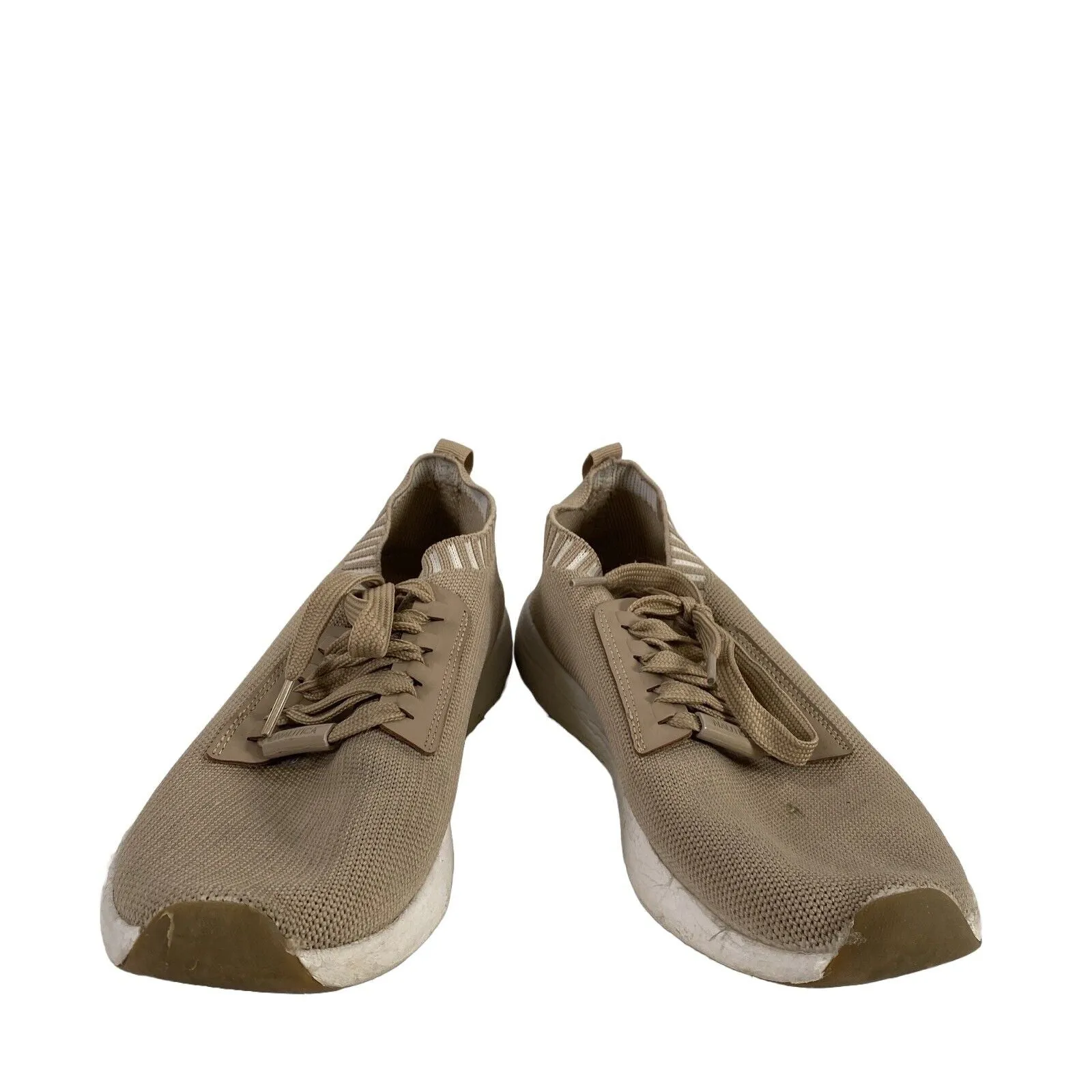 Nautica Women's Beige Stretch Lace Up Casual Sneakers - 9