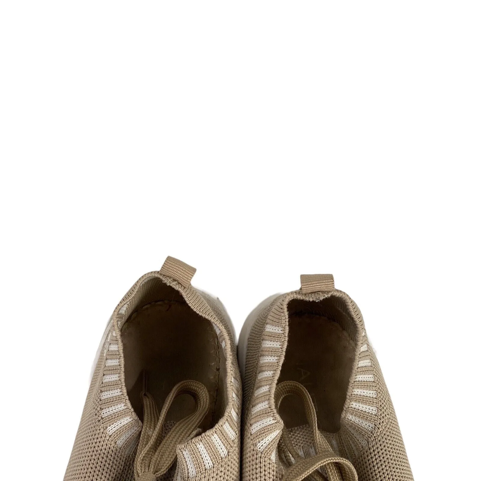 Nautica Women's Beige Stretch Lace Up Casual Sneakers - 9