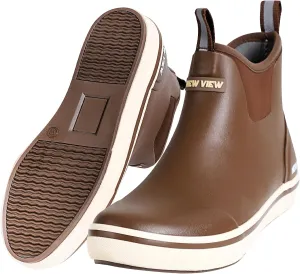 NEW VIEW Deck Boots for Men, Waterproof Slip-Resistant Fishing Boots with Breathable Neoprene Lining, Rubber Ankle Deck Boots, for Fishing Raining Wading, Size 8-12