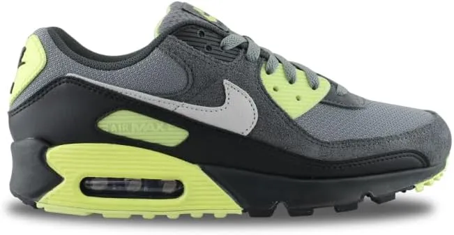 Nike Air Max 90 Men's Shoes (DM0029-012, Smoke Grey/Light Lemon Twist/Black/Photon Dust) Size 9
