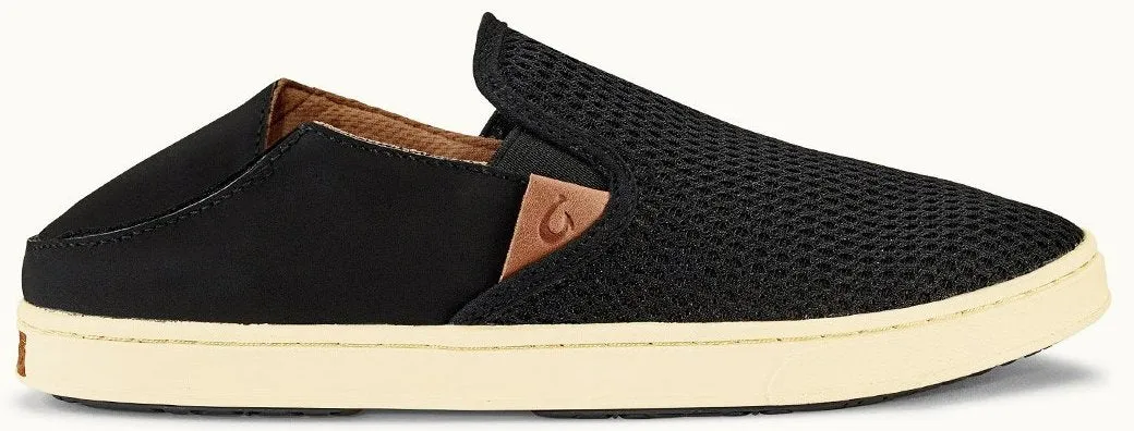 Olukai Pehuea Black Mesh Slip-On Comfort Womens Shoes 20271-4040