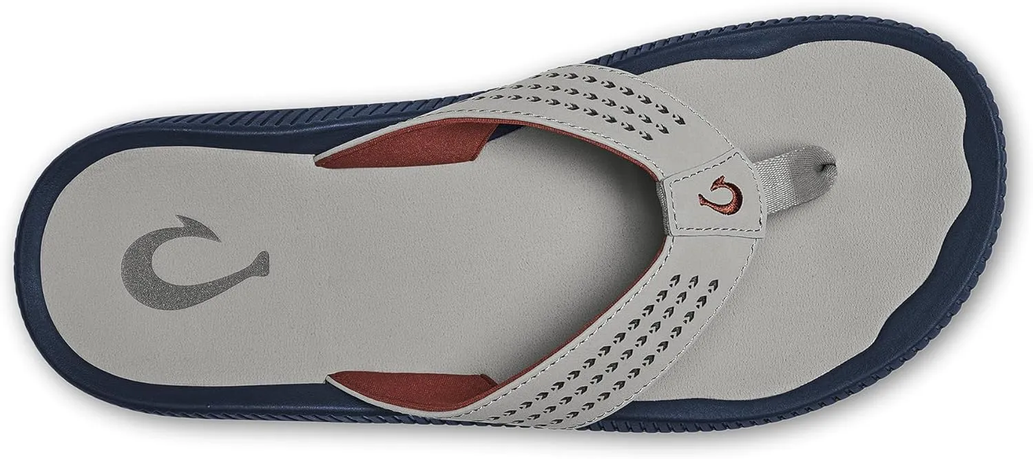 OLUKAI Ulele Men's Beach Sandals, Water Resistant Flip Flops, Arch Support & Comfort Fit, Lightweight & Durable, Enhanced Grip & Traction