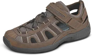 Orthofeet Men's Orthopedic Brown Leather Clearwater Sandals, Size 10.5