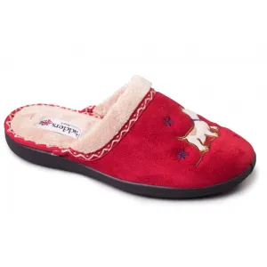 Padders SCOTTY Womens (EE Fit) Mule Slippers Red