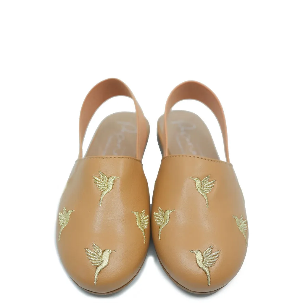 Papanatas Hummingbird Embroidered Slingback
